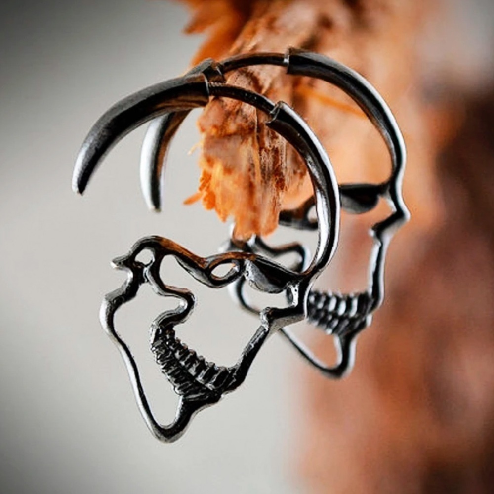 Any 3/$25! Silver Skull Earrings w/Jackets Earrings - Picture 4 of 8